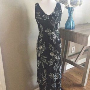 Chico's 100% Silk Floral Maxi Dress